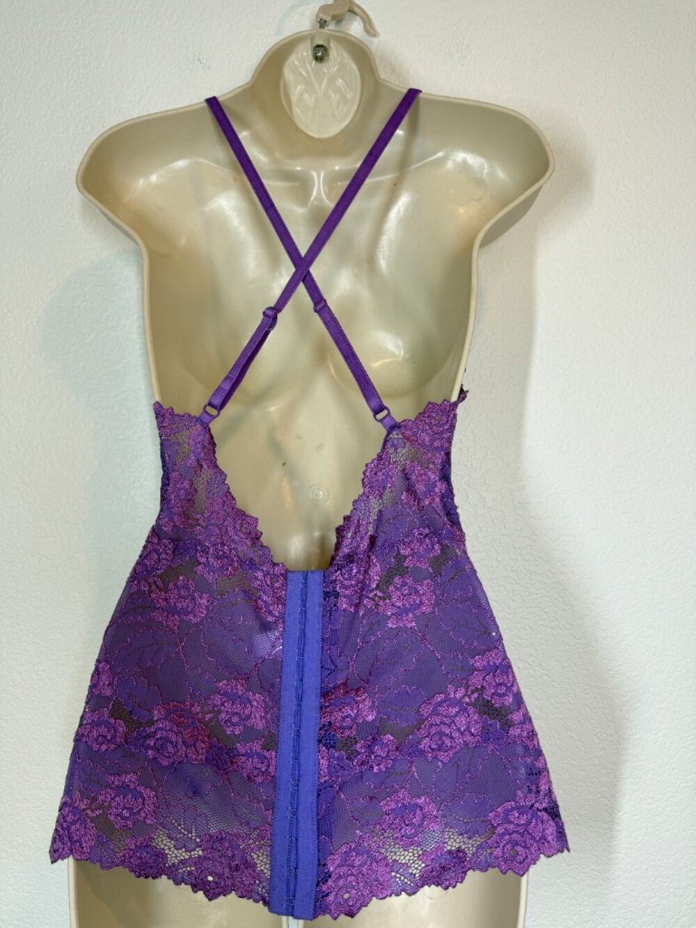 Marciano Corset Cami Top Purple Sequin Lace Beaded Medium Y2K Party Blouse - Picture 5 of 12